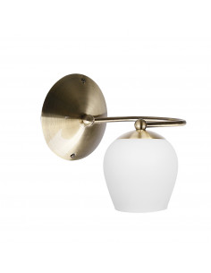 CANDELLUX Serano lampa kinkiet patynowy 1x60W E27 klosz biały 21-07346