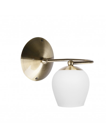 CANDELLUX Serano lampa kinkiet patynowy 1x60W E27 klosz biały 21-07346