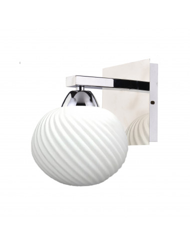 CANDELLUX Madryt lampa kinkiet chrom 1x60W E27 klosz biały 21-32935