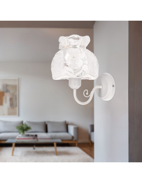 CANDELLUX ROSSINI kinkiet biały 1x40W E27 abażur biały 21-39385