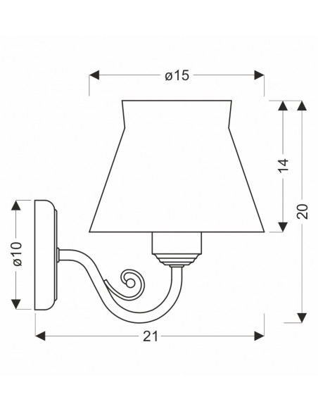 CANDELLUX ROSSINI kinkiet biały 1x40W E27 abażur biały 21-39385