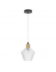 CANDELLUX Greniko lampa wisząca czarny 1x40W E14 klosz bezbarwny 31-36360