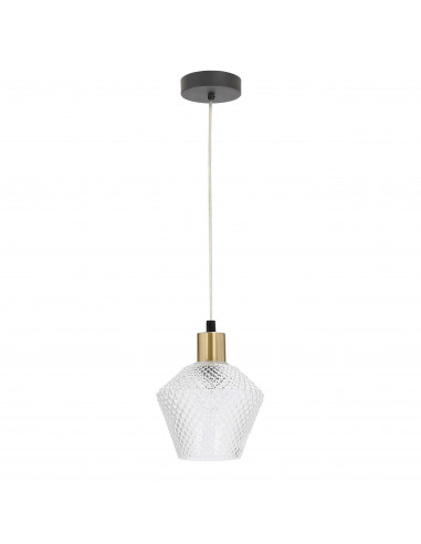 CANDELLUX Greniko lampa wisząca czarny 1x40W E14 klosz bezbarwny 31-36360