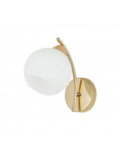 CANDELLUX AMOS Lampa kinkiet złoty 1x40W E27 klosz biały 21-38593