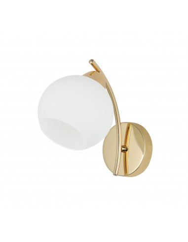 CANDELLUX AMOS Lampa kinkiet złoty 1x40W E27 klosz biały 21-38593