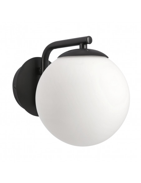 CANDELLUX AMADEO lampa kinkiet czarny 1x40W E14 klosz biały 21-35448