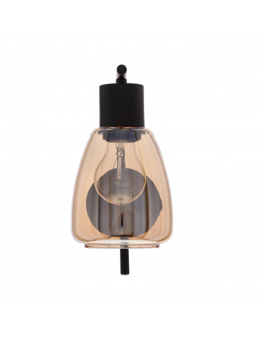 CANDELLUX MOLDO lampa kinkiet 1x40W E27 klosz bursztynowy 21-35103