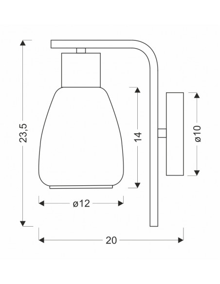 CANDELLUX MOLDO lampa kinkiet 1x40W E27 klosz bezbarwny 21-35110