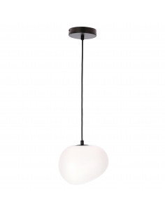 CANDELLUX STONES lampa wisząca czarny 20cm 1x40W E27 klosz biały 31-35127