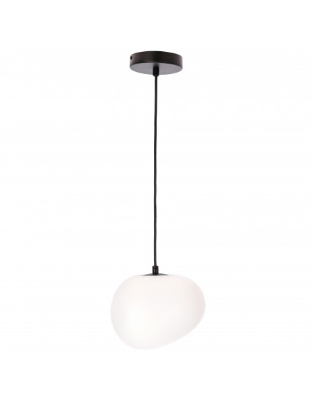 CANDELLUX STONES lampa wisząca czarny 20cm 1x40W E27 klosz biały 31-35127