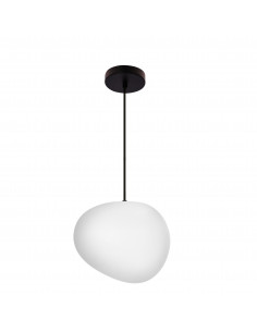 CANDELLUX STONES lampa wisząca czarny 25cm 1x40W E27 klosz biały 31-35134