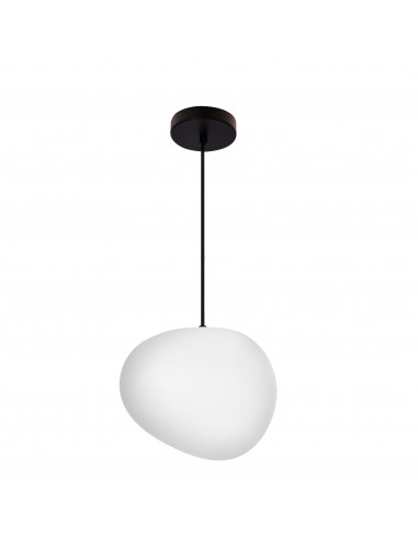 CANDELLUX STONES lampa wisząca czarny 25cm 1x40W E27 klosz biały 31-35134