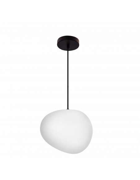 CANDELLUX STONES lampa wisząca czarny 25cm 1x40W E27 klosz biały 31-35134