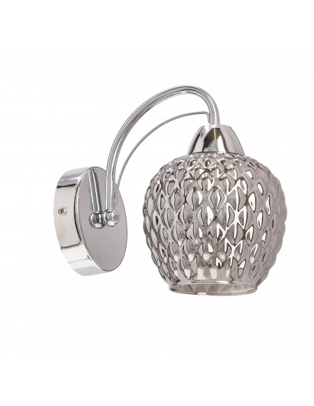 CANDELLUX TOBIAS lampa kinkiet chromowy 1x40W E27 klosz dymiony 21-35240