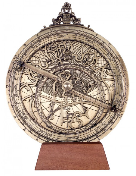Wielkie mosiężne astrolabium Rojas– średnica 20 cm – reprodukcja – H34