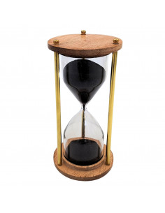 Klepsydra Mosiężno-Drewniana – 5 minut – Elegancka dekoracja retro – NC3012V