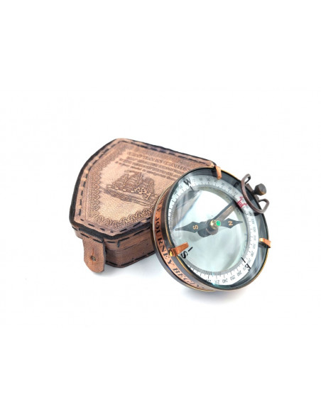 Kompas Magnetyczny - Map Reader w Skórzanym Etui – Retro Gadżet - NC2929