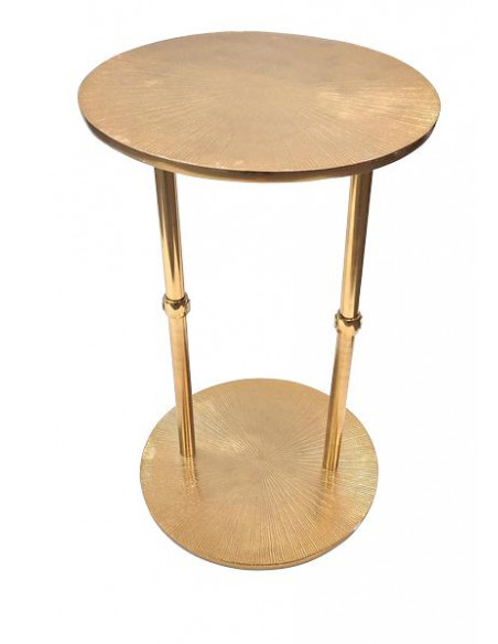 Stolik Metalowy Złoty Okrągły - Dekoracja glamour – 1051A