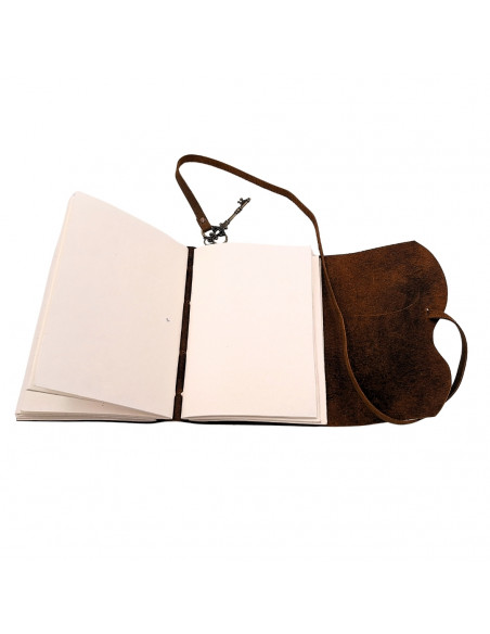 Notes Skórzany Retro z Kluczykiem i Paskiem 200 stron 18 x 13 cm - AH02