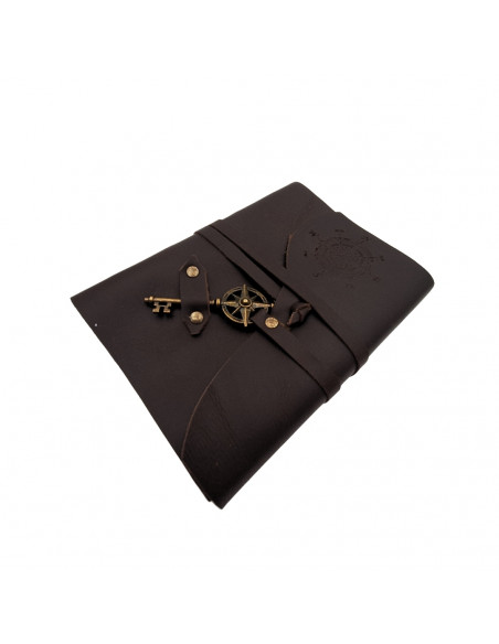 Notes Skórzany Retro Róża Wiatrów 200 stron - Prezent dla Żeglarza - AH03