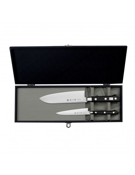 TOJIRO DP3 Zestaw Santoku 17 cm + Uniwersalny 12