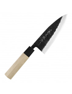 Tojiro Black Hammered Shirogami2 Nóż Deba 15 cm