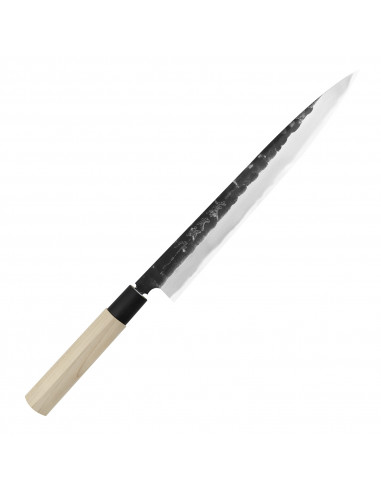 Tojiro Black Hammered Shirogami2 Nóż Yanagiba 27 cm