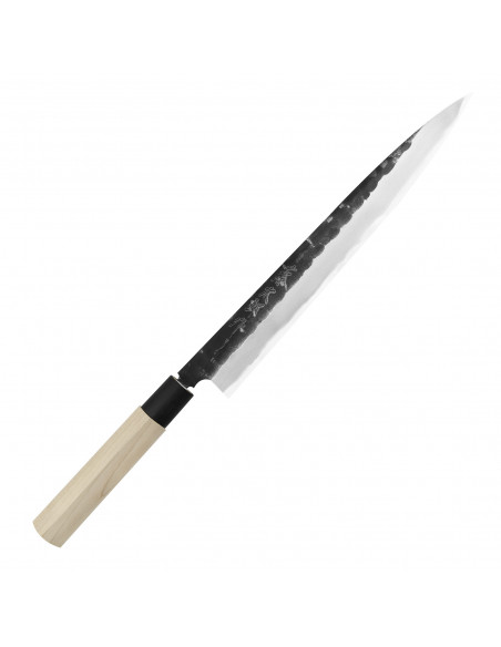 Tojiro Black Hammered Shirogami2 Nóż Yanagiba 27 cm