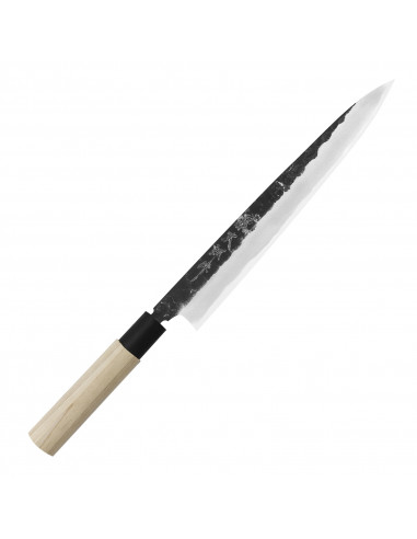 Tojiro Black Hammered Shirogami2 Nóż Yanagiba 24 cm