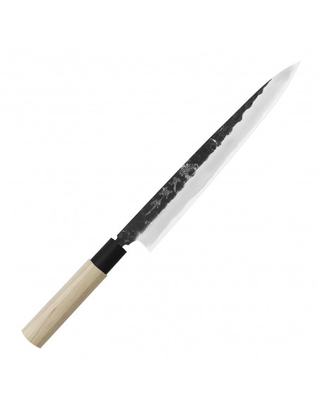 Tojiro Black Hammered Shirogami2 Nóż Yanagiba 24 cm