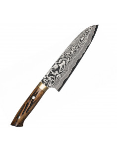 Takeshi Saji YBB Ręcznie kuty nóż Santoku 18cm VG-10