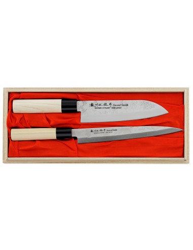 SATAKE Nashiji Natural Zestaw 2 noży Santoku + Sashimi HG8141W