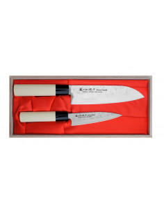 SATAKE Nashiji Natural japoński Zestaw noży Santoku + uniwersalny