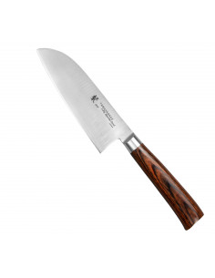 TAMAHAGANE SAN Brown Japoński Nóż Santoku 12 cm