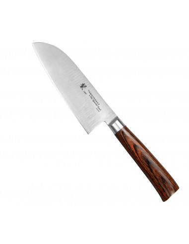 TAMAHAGANE SAN Brown Japoński Nóż Santoku 12 cm SN-1129