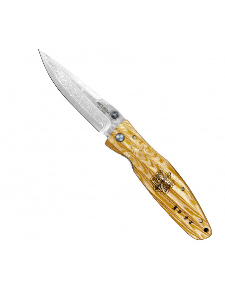 Mcusta Sengoku Yellow Pakka Damascus VG-10 8,6 cm