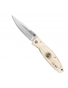 MCUSTA Sengoku White Micarta Damascus 8,6 cm