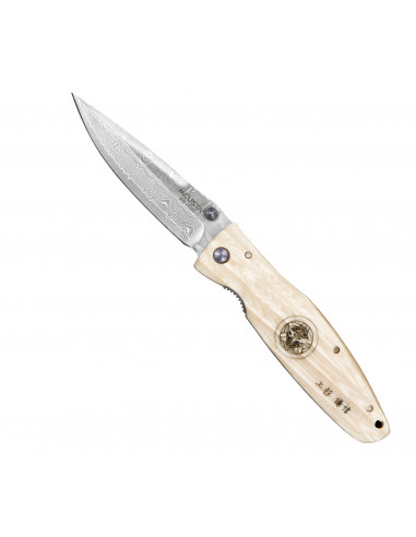 MCUSTA Sengoku White Micarta Damascus 8,6 cm