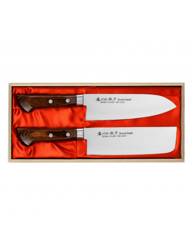 Satake Unique Shirogami Zestaw Santoku + Nakiri