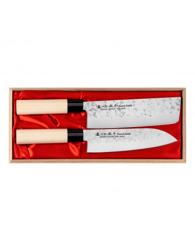 SATAKE Nashiji Natural Zestaw japońskich noży Santoku + Nakiri HG8144W