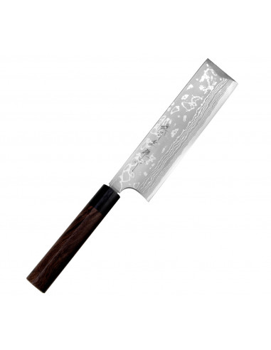 Hideo Kitaoka Shirogami Satin Damascus Nóż Usuba 18cm