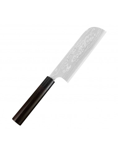 Hideo Kitaoka Shirogami Satin Damascus Nóż Kamagata Usuba 18cm