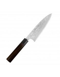 Hideo Kitaoka Shirogami Satin Damascus Nóż Funayuki 18cm