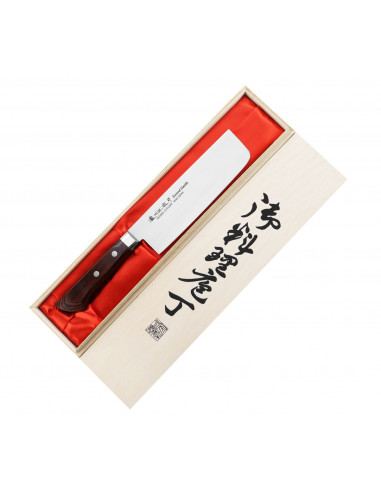 Satake Unique Shirogami Nóż Nakiri 17cm w drewnianym pudełku