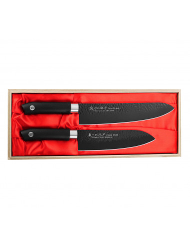 SATAKE Swordsmith Black Zestaw Nóż Szefa + Santoku