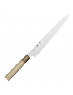 Hideo Kitaoka Aogami2 Satin Damascus Nóż Yanagiba 27 cm
