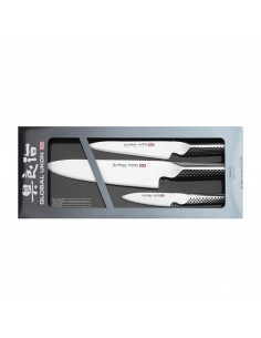 Global Ukon Zestaw Nóż Szef kuchni 20 cm + Nóż uniwersalny 15 cm + Nóż do obierania 9 cm