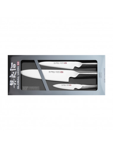 Global Ukon Zestaw Nóż Szef kuchni 20 cm + Nóż uniwersalny 15 cm + Nóż do obierania 9 cm