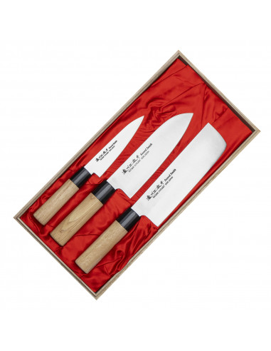 SATAKE Cutlery Mfg Misaki Japoński Zestaw 3 noży w pudełku HG8775W