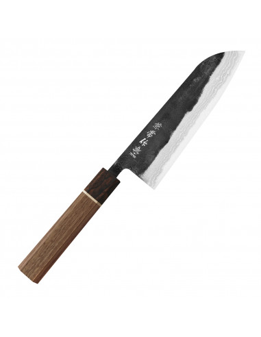 Kanetsune Shirogami2 Damascus MATSU-ZUMI-YAKI Nóż Santoku 17 cm